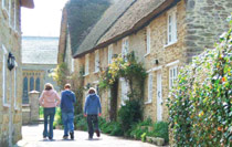 A family walk through the village